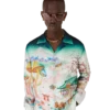Flowers Long Sleeve Silk Twill Shirt