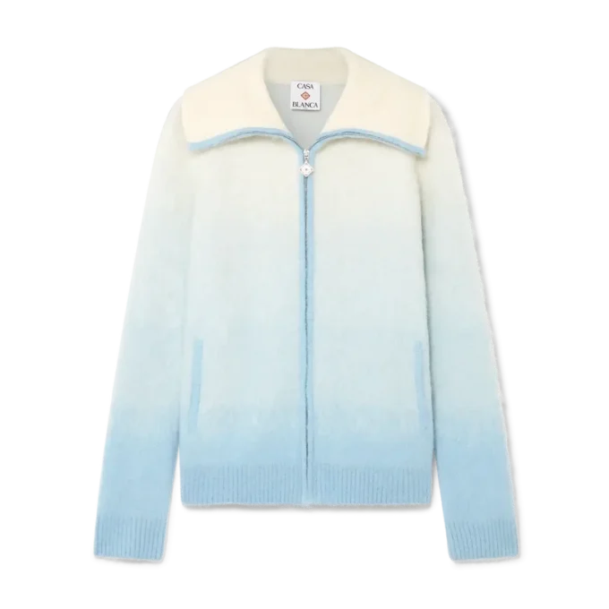 Fluffy Gradient Mohair Zip Jacket Fluffy Gradient Mohair Zip Jacket