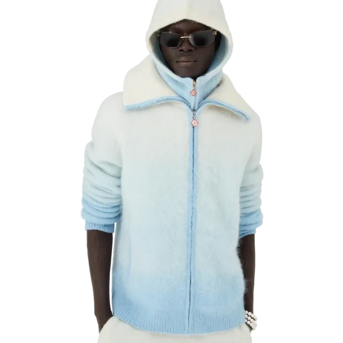 Fluffy Gradient Mohair Zip Jacket Fluffy Gradient Mohair Zip Jacket
