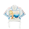 Fuji Dream Short Sleeve Silk Cropped Shirt Fuji Dream Short Sleeve Silk Cropped Shirt