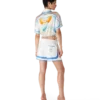 Fuji Dream Short Sleeve Silk Cropped Shirt Fuji Dream Short Sleeve Silk Cropped Shirt