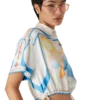 Fuji Dream Short Sleeve Silk Cropped Shirt Fuji Dream Short Sleeve Silk Cropped Shirt