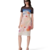 Galactic Connection Mesh Short Sleeve Dress Galactic Connection Mesh Short Sleeve Dress