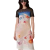 Galactic Connection Mesh Short Sleeve Dress Galactic Connection Mesh Short Sleeve Dress