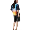 Gradient Check Viscose Blend Short Sleeve Shirt Gradient Check Viscose Blend Short Sleeve Shirt