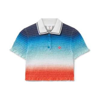 Gradient Cropped Polo Shirt