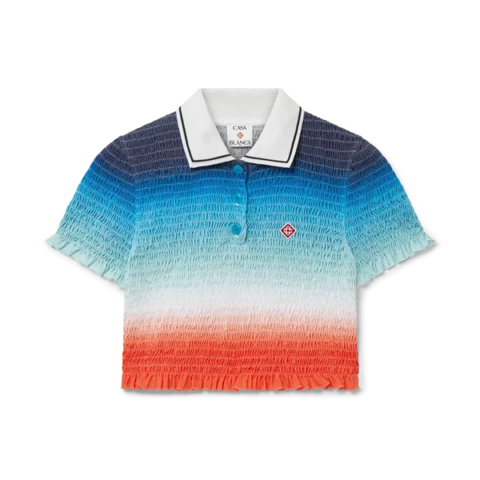 Gradient Cropped Polo Shirt