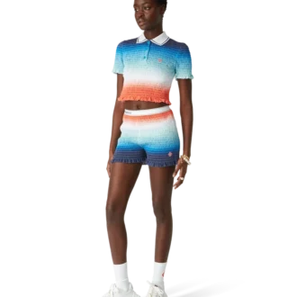 Gradient Cropped Polo Shirt