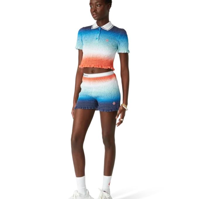 Gradient Cropped Polo Shirt