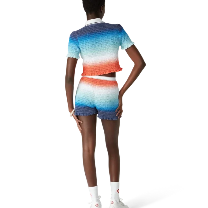 Gradient Cropped Polo Shirt