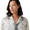 Gradient Heart Monogram Silk Shirt