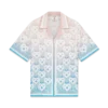 Gradient Heart Monogram Silk Short Sleeve Shirt Gradient Heart Monogram Silk Short Sleeve Shirt