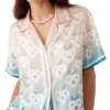 Gradient Heart Monogram Silk Short Sleeve Shirt Gradient Heart Monogram Silk Short Sleeve Shirt