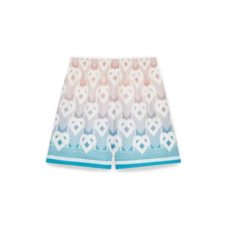 Gradient Heart Monogram Silk Shorts