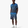 Gradient Monogram Knitted Short Sleeve Polo Shirt Gradient Monogram Knitted Short Sleeve Polo Shirt