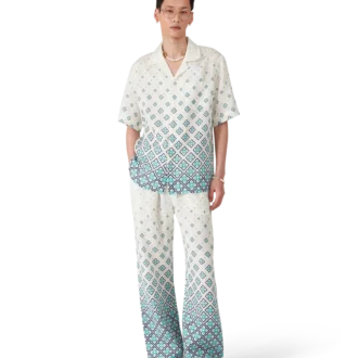 Gradient Monogram Linen Trousers Gradient Monogram Linen Trousers