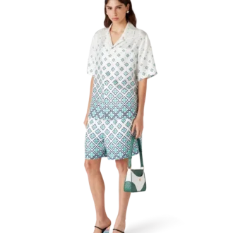 Gradient Monogram Short Sleeve Silk Shirt
