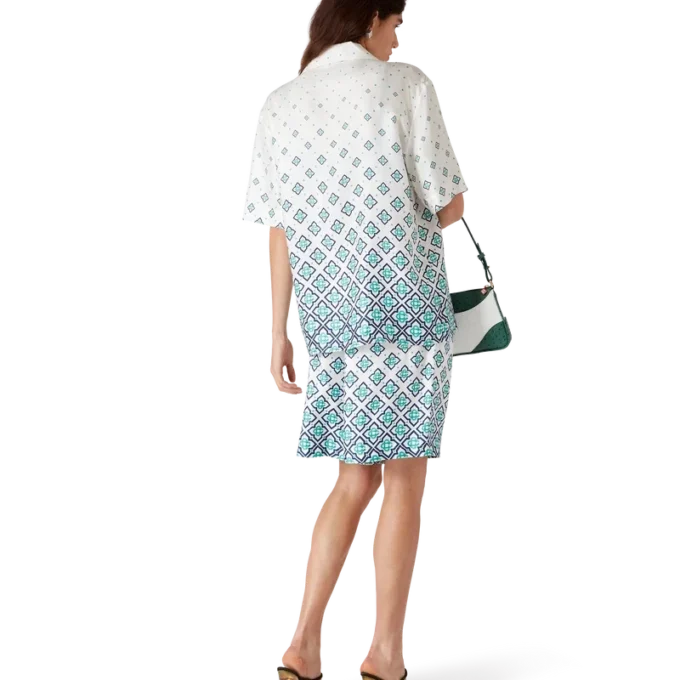 Gradient Monogram Short Sleeve Silk Shirt