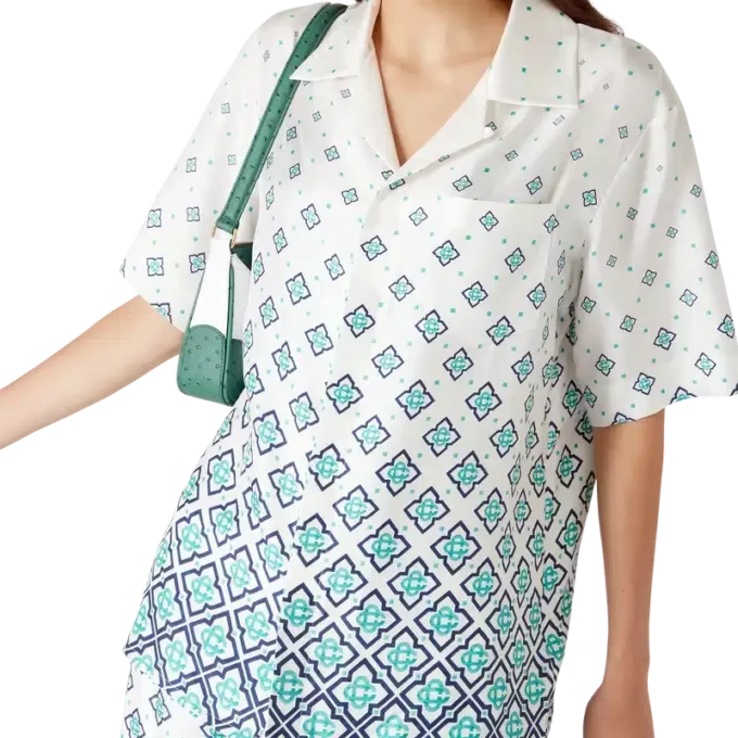 Gradient Monogram Short Sleeve Silk Shirt