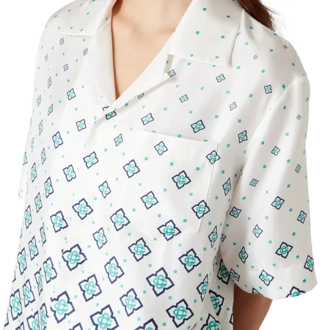 Gradient Monogram Short Sleeve Silk Shirt