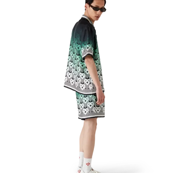 Gradient Monogram Silk Shorts Gradient Monogram Silk Shorts