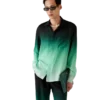 Gradient Ping Pong Jacquard Long Sleeve Silk Shirt Gradient Ping Pong Jacquard Long Sleeve Silk Shirt