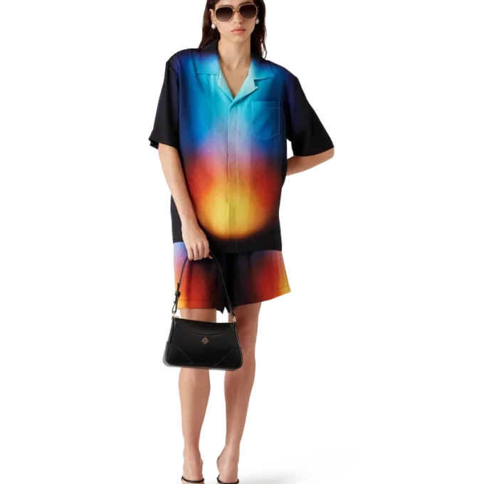 Gradient Silk Short Sleeve Shirt Gradient Silk Short Sleeve Shirt