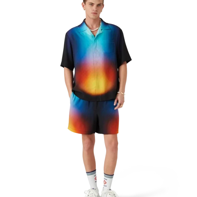 Gradient Silk Short Sleeve Shirt Gradient Silk Short Sleeve Shirt