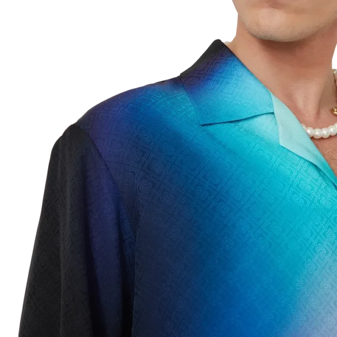 Gradient Silk Short Sleeve Shirt Gradient Silk Short Sleeve Shirt