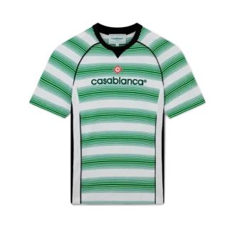 Gradient Stripe Panelled Football T-Shirt