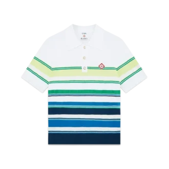 Gradient Stripe Short Sleeve Polo Shirt