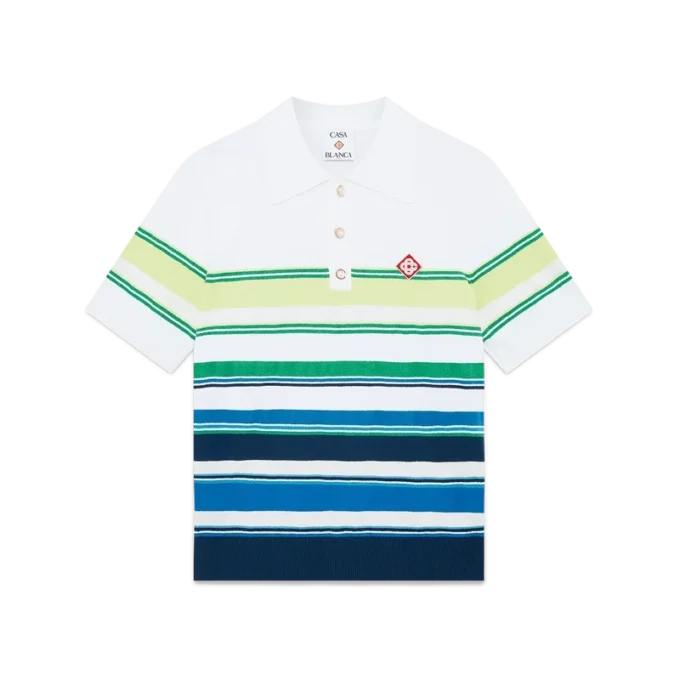 Gradient Stripe Short Sleeve Polo Shirt Gradient Stripe Short Sleeve Polo Shirt