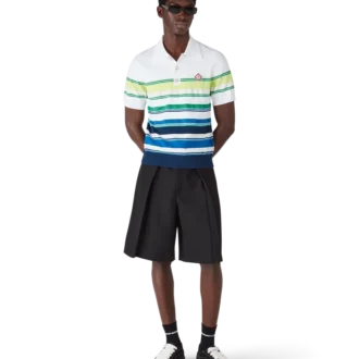Gradient Stripe Short Sleeve Polo Shirt