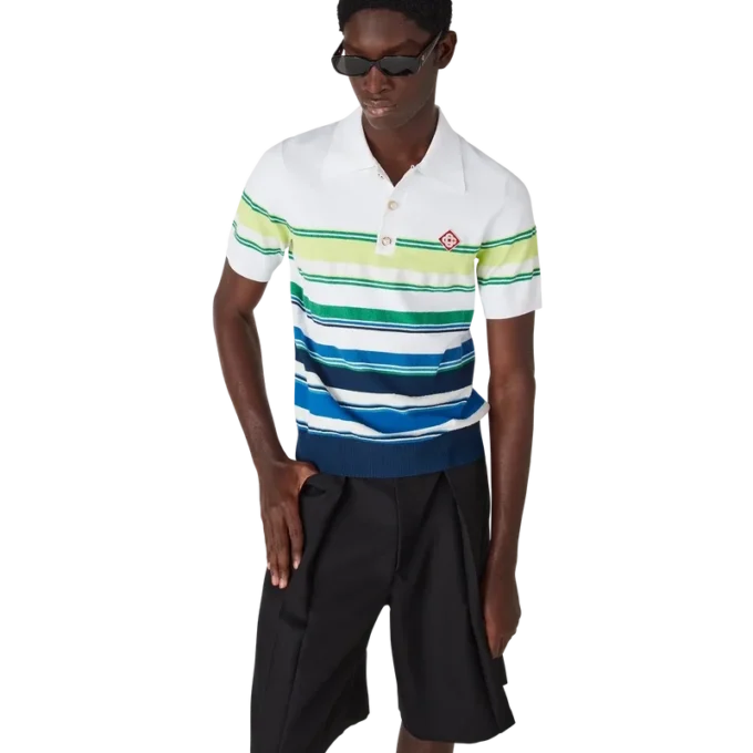 Gradient Stripe Short Sleeve Polo Shirt Gradient Stripe Short Sleeve Polo Shirt