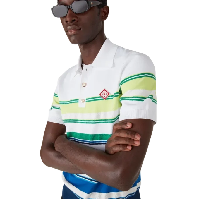 Gradient Stripe Short Sleeve Polo Shirt Gradient Stripe Short Sleeve Polo Shirt