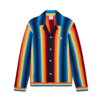 Gradient Stripe Towelling Jacket