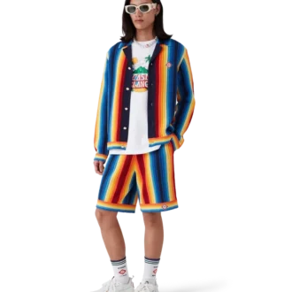 Gradient Stripe Towelling Jacket