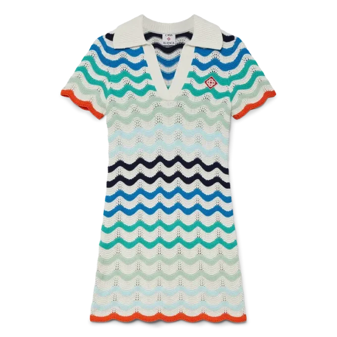 Gradient Wave Crochet Mini Dress Gradient Wave Crochet Mini Dress