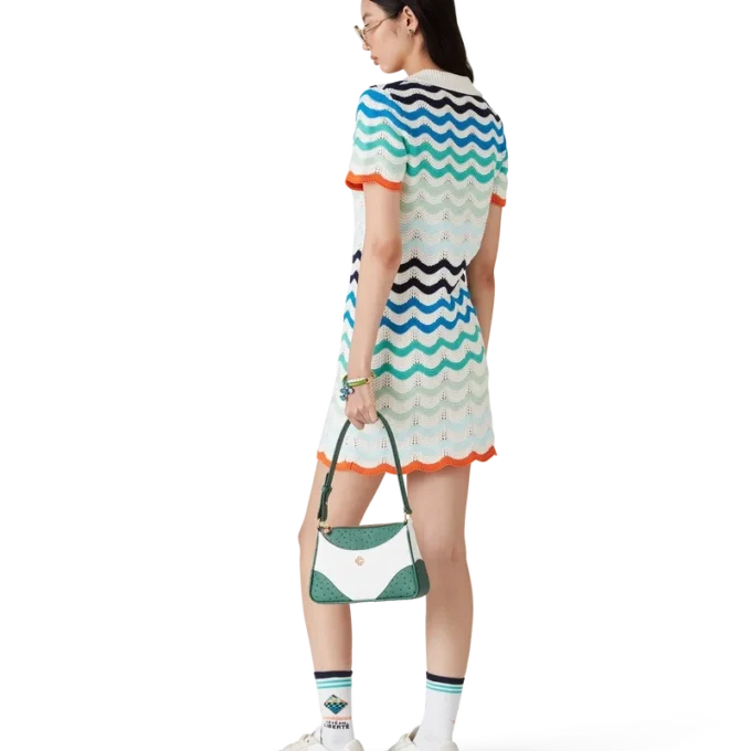 Gradient Wave Crochet Mini Dress Gradient Wave Crochet Mini Dress