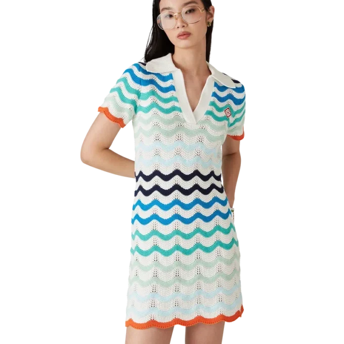 Gradient Wave Crochet Mini Dress Gradient Wave Crochet Mini Dress