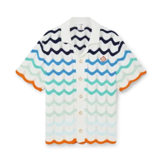 Gradient Wave Crochet Shirt