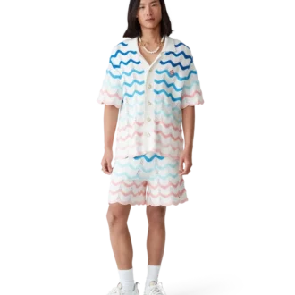 Gradient Wave Crochet Shirt Gradient Wave Crochet Shirt
