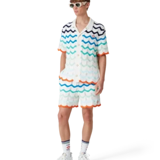 Gradient Wave Crochet Shirt