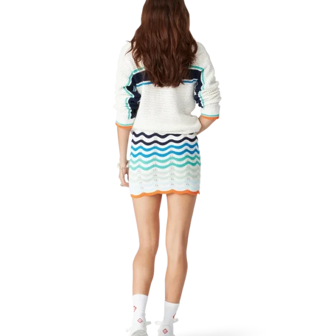 Gradient Wave Crochet Skirt