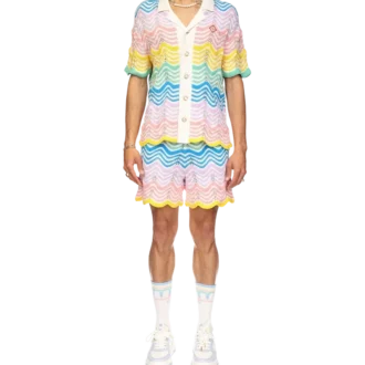 Gradient Wave Knit Shirt