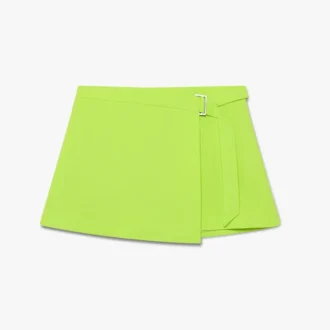 Green Crepe Mini Skirt