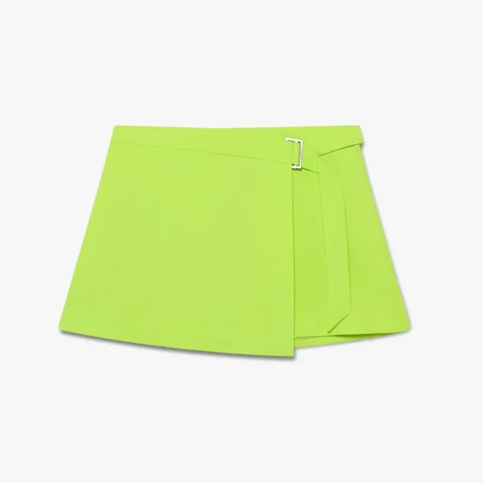 Green Crepe Mini Skirt Green Crepe Mini Skirt
