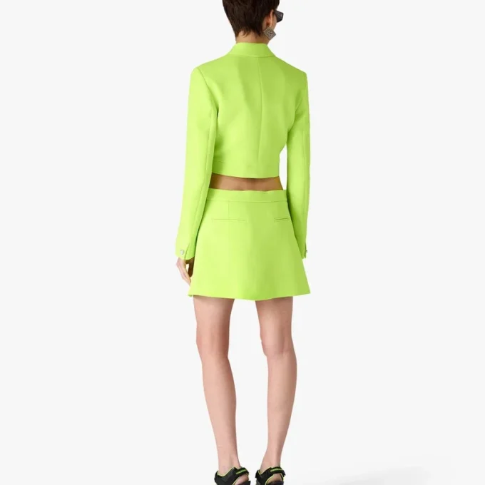 Green Crepe Mini Skirt Green Crepe Mini Skirt