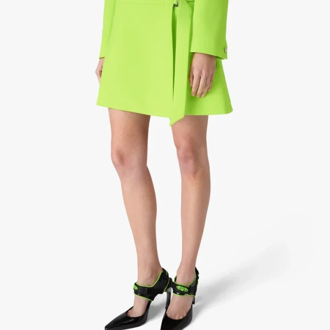 Green Crepe Mini Skirt Green Crepe Mini Skirt