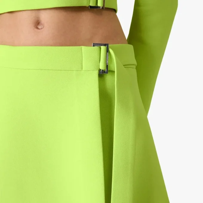 Green Crepe Mini Skirt Green Crepe Mini Skirt